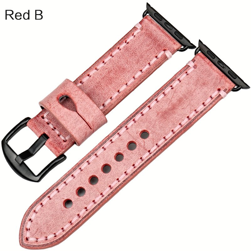 Watch strap with leather