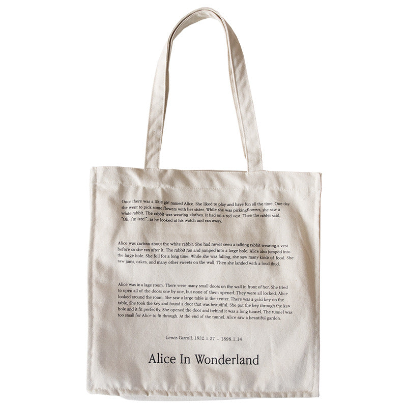 Ladies Canvas Shoulder Bag, Fairy Tale Print Daily Shopping Bag,