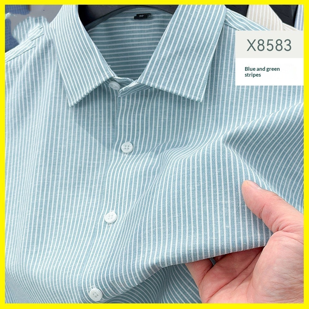 Men's Striped Wrinkle-resistant No-iron Shirt