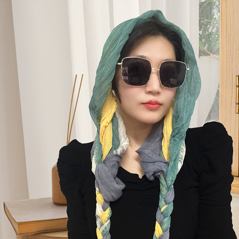Hand-woven Hair Braid Scarf Girls Fashion Thin Scarf