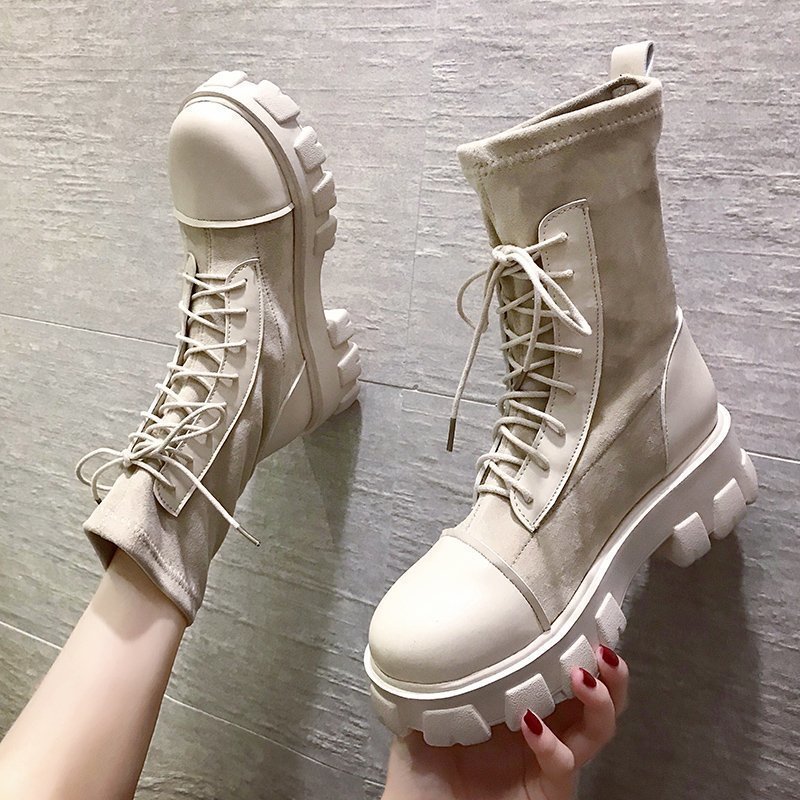 English style knitted Martin boots