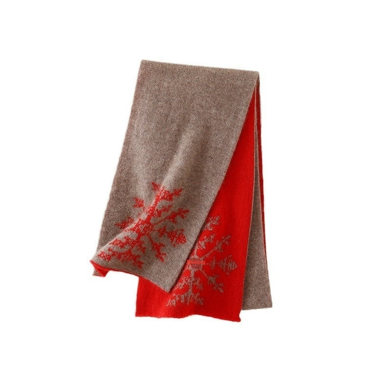 Women's Autumn And Winter Thickening Jacquard Cold-proof Windproof Warm Mid-length Knitted Cashmere Scarf