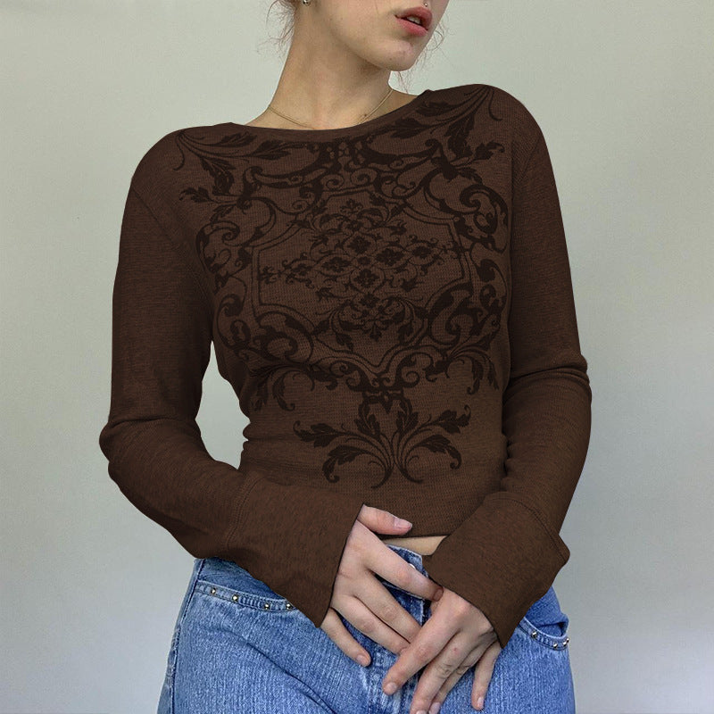Vaffelstrikket pullover med rund hals og pendlertemperament