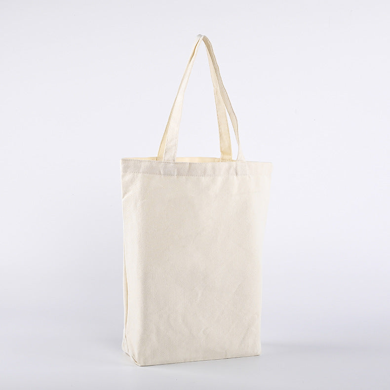 Student Shopping White Canvas Bag Printed Cotton