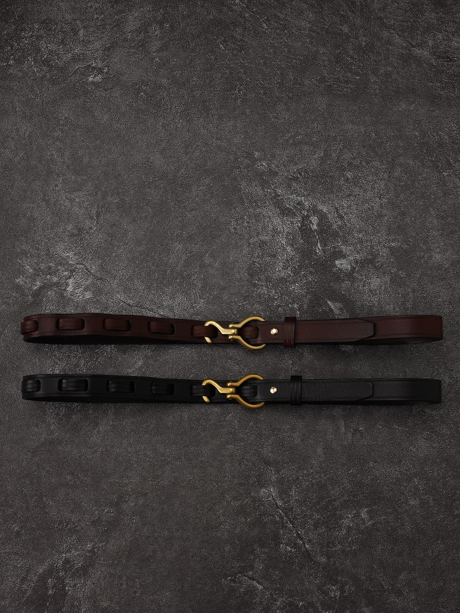 Niche Hook Retro First Layer Cowhide Belt