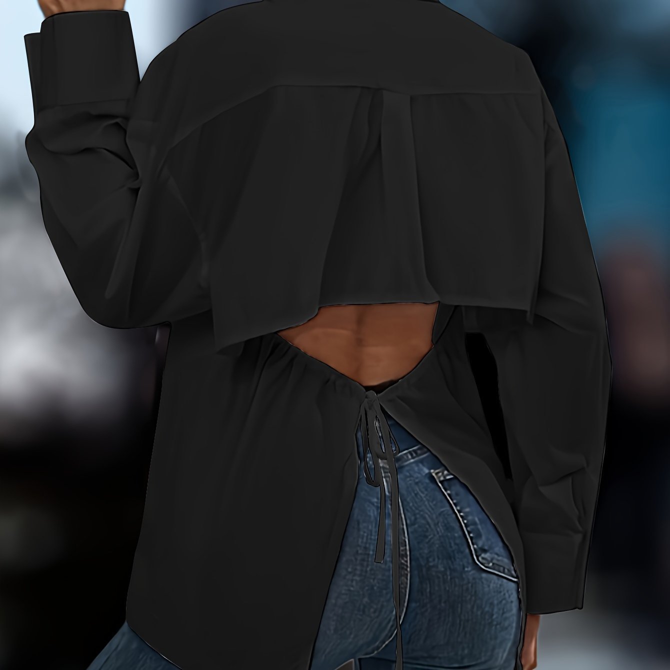 European And American Elegant Solid-color Long-sleeve Shirt