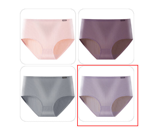 Womens High-Waisted Solid-Colored Breathable Comfortable Thong Underwear