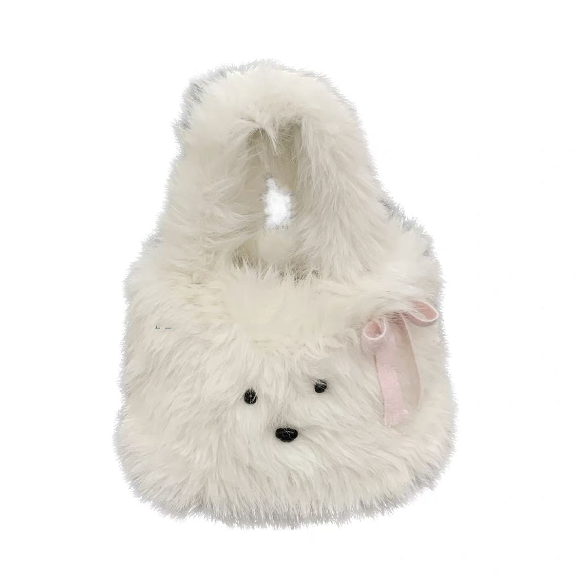 Cute Furry Puppy Portable Bowknot Bag