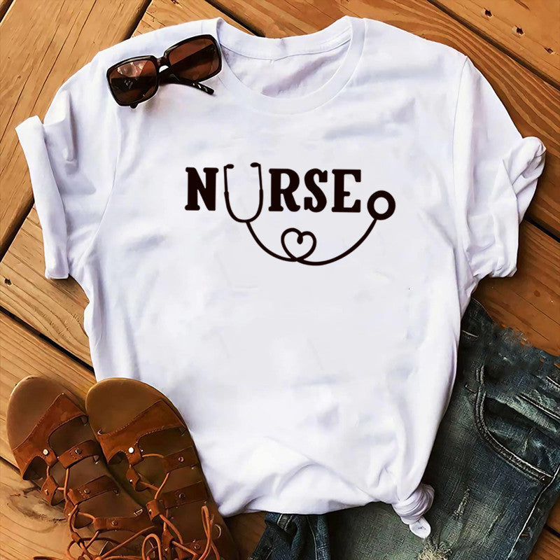 Women's Christmas Animal Flower Short Sleeve