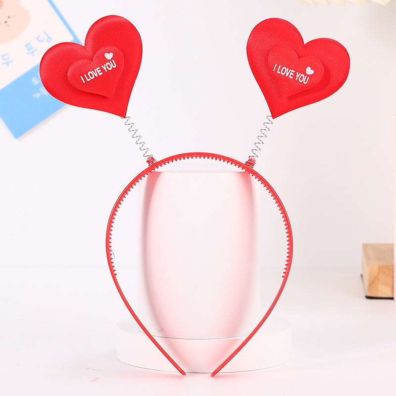 Red Heart Headband Accessories Three-dimensional