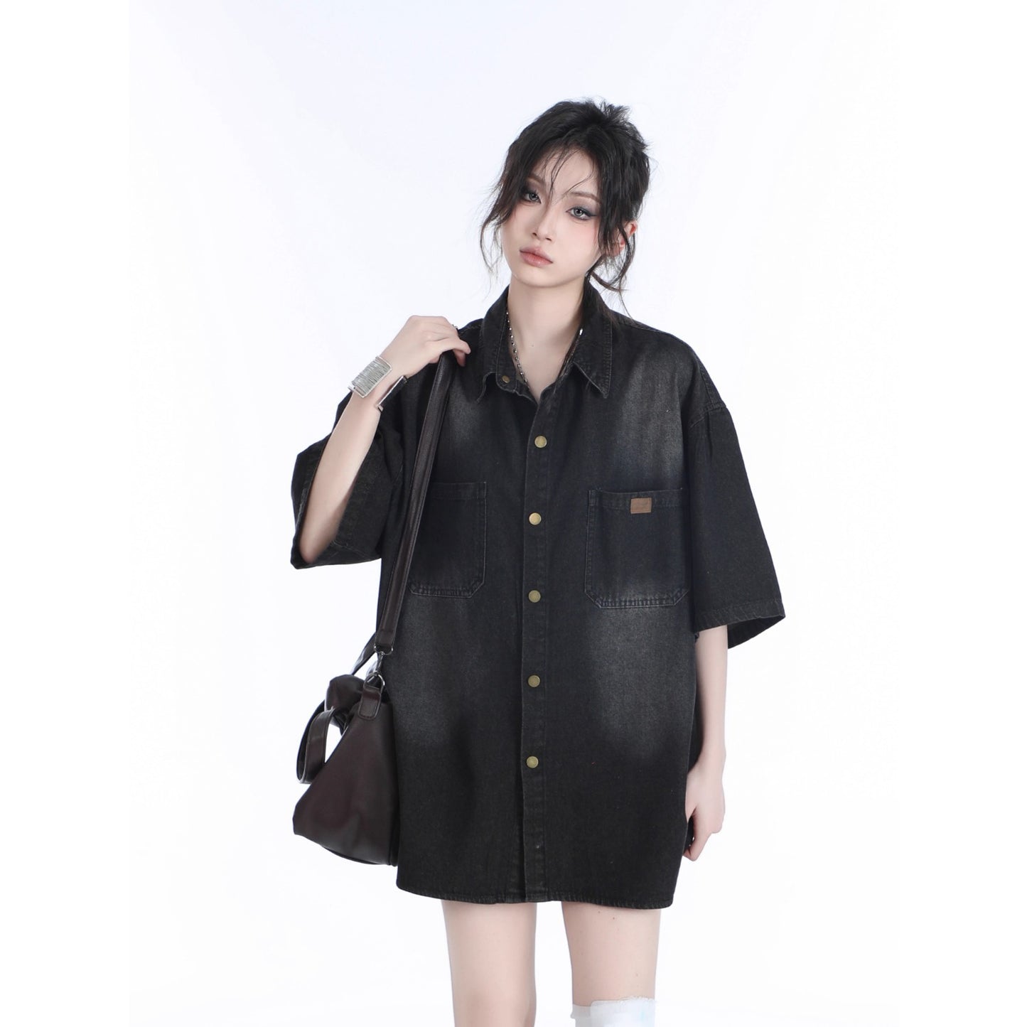 American Retro Heavy Wash Denim Short Sleeve