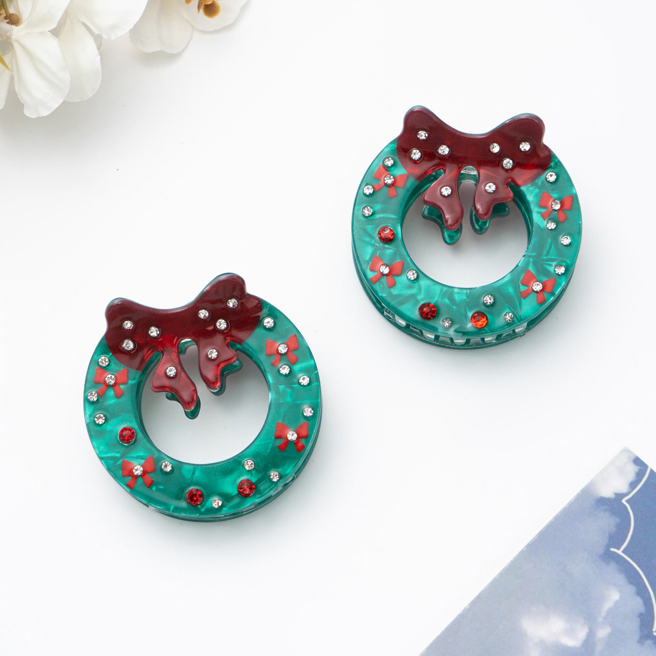 Christmas Series Diamond Studded Cartoon Christmas Wreath Headband