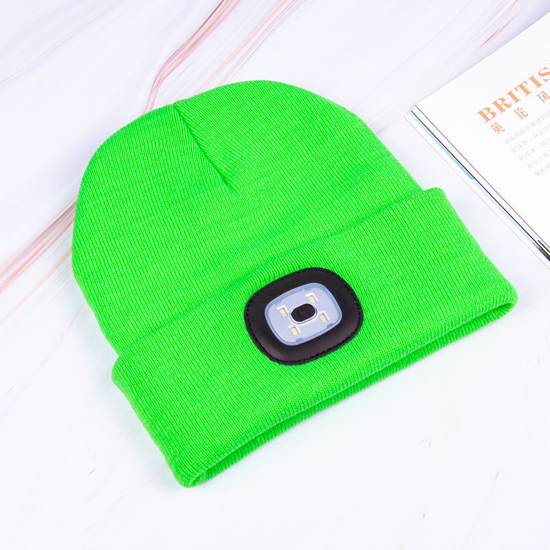 Rechargeable Model Outdoor Sports Dual Light Model LED Light Knitted Hat