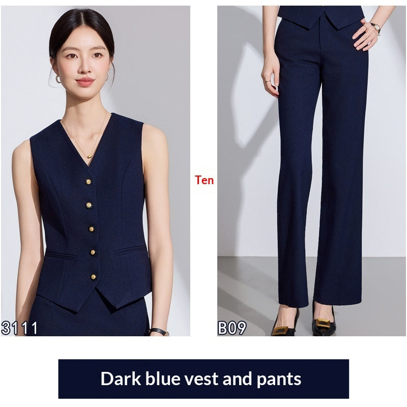 Sleeveless Vest Set With Wide-leg Pants