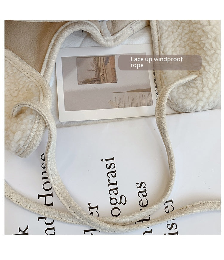 Fleece-lined Thickened Lamb Wool Earmuffs Hat