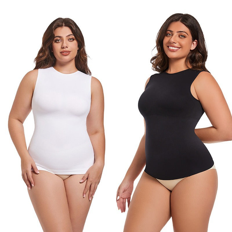 Women's Sleeveless Round Neck Slim Fit Skinny Body Shaping Top