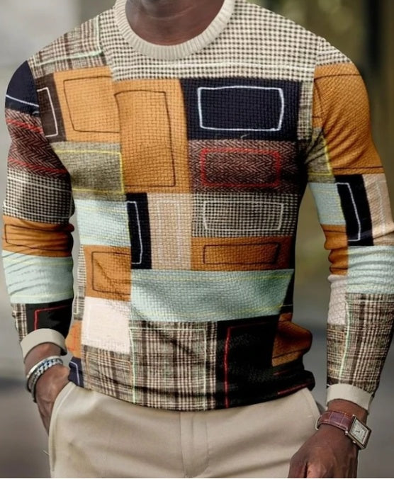3D Pullover til Mænd – Afslappede Langærmede T-shirts