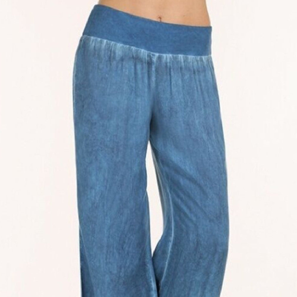 Women's Casual Denim Wide-leg Pants