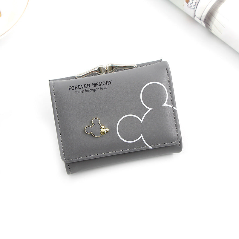 Fashion Women's Short Money Clip Small Three Fold Coin Bag