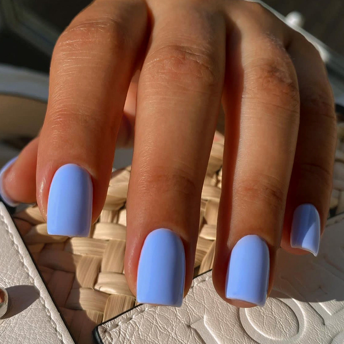 Short Square Solid Color Nail Shaped Piece Wear Armor