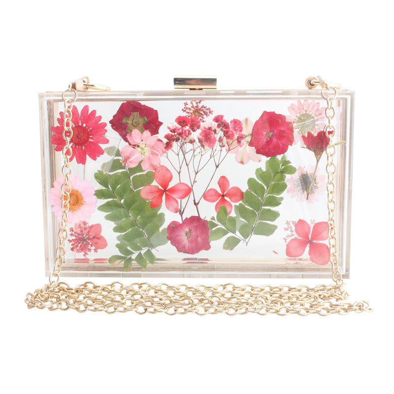 Transparent Flower Shoulder Messenger Bag