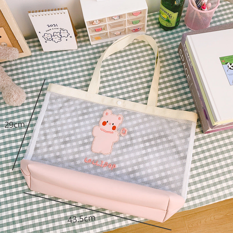 Fashion Cartoon Mesh Single Shoulder Handbag