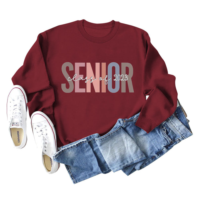 Female Lettering Fashion Loose Casual Long Sleeve Sweater