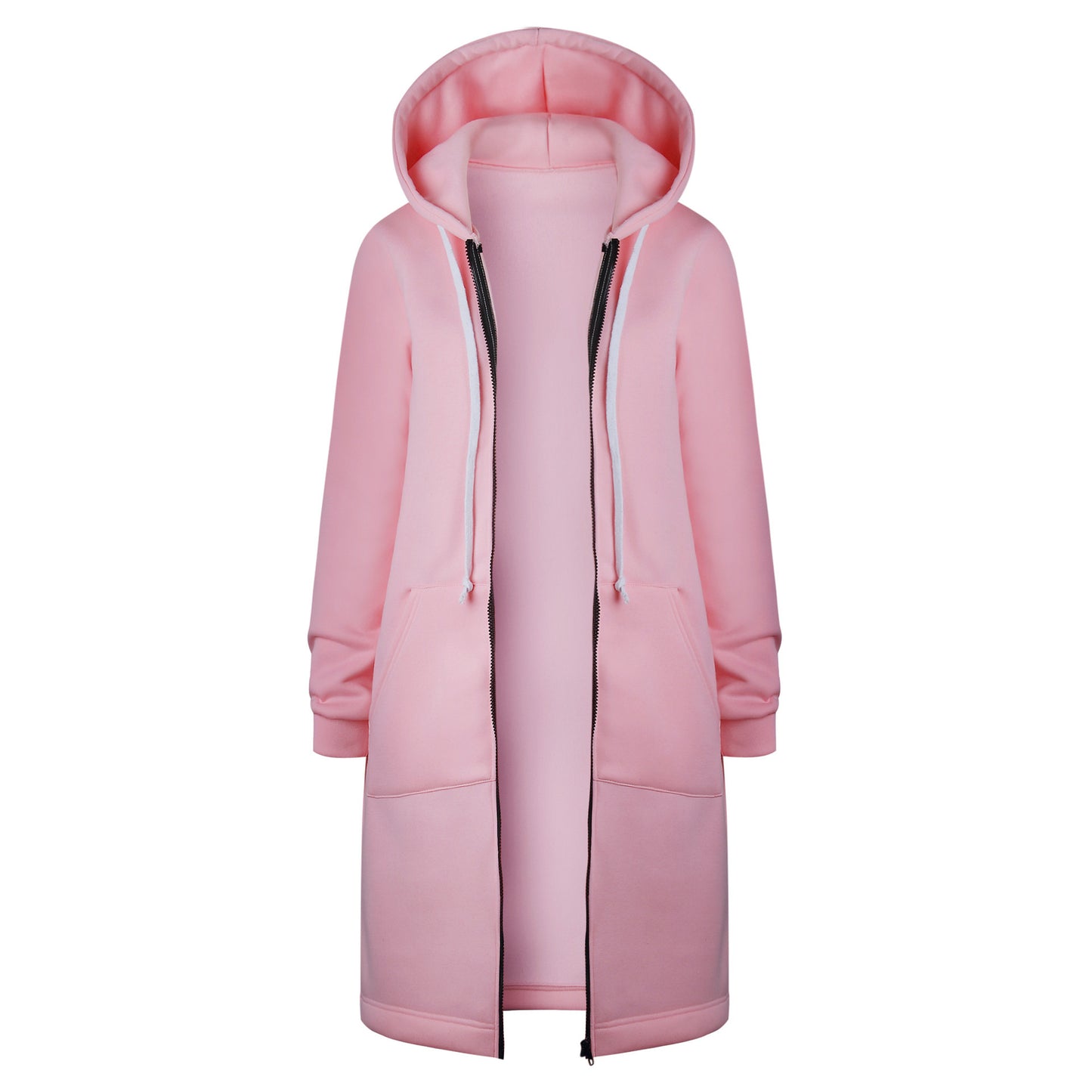 Women's Mid-length Hooded Long Sleeve Sweater