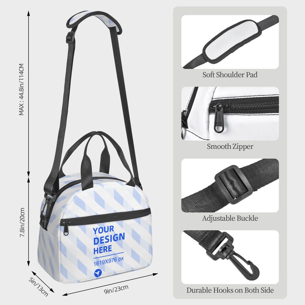 Black Handy Crossbody Insulated Lunch Bag