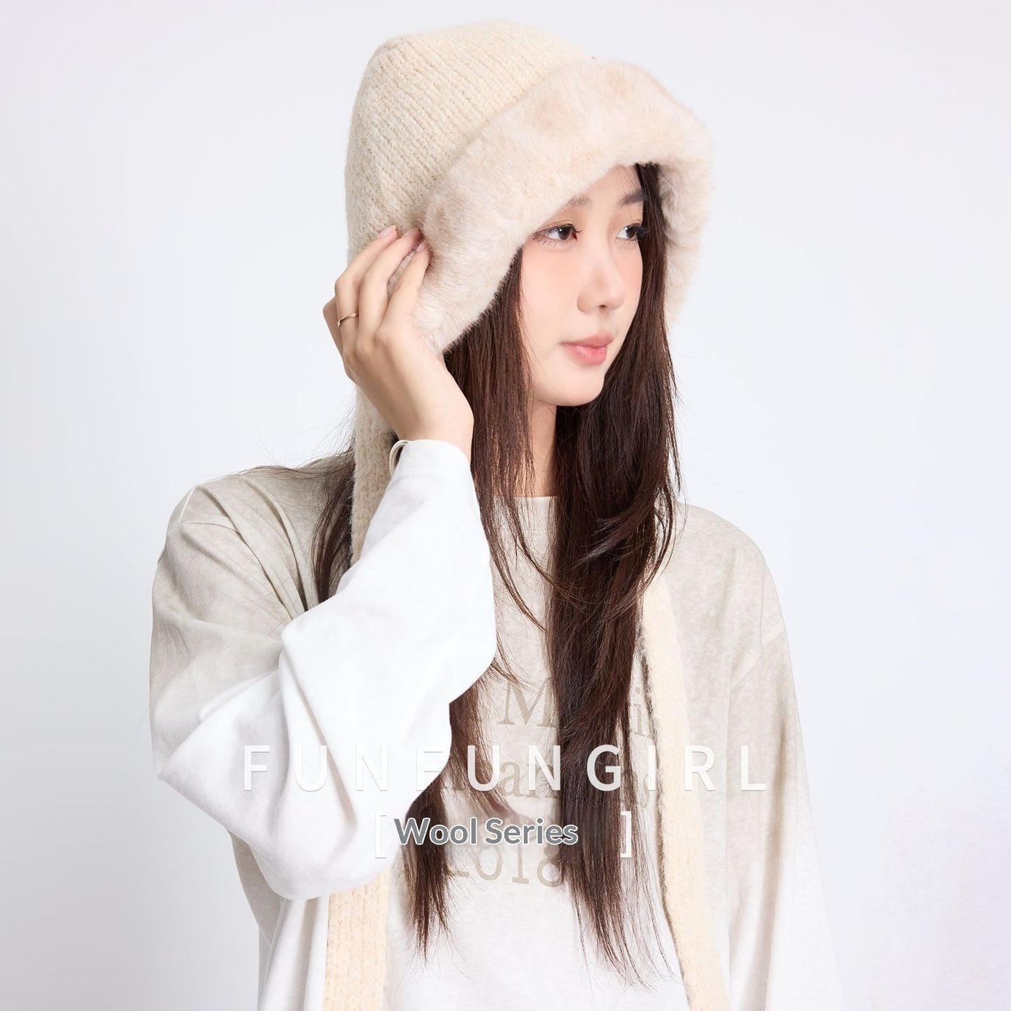 Women's Wool Knit Hat Outdoor Windproof Ear Protection Beanie