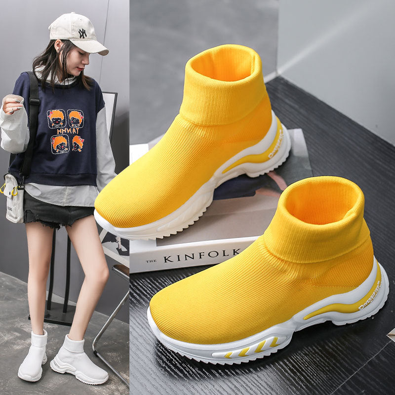 Breathable Single Boots Increase Women's Shoes Thick Sole