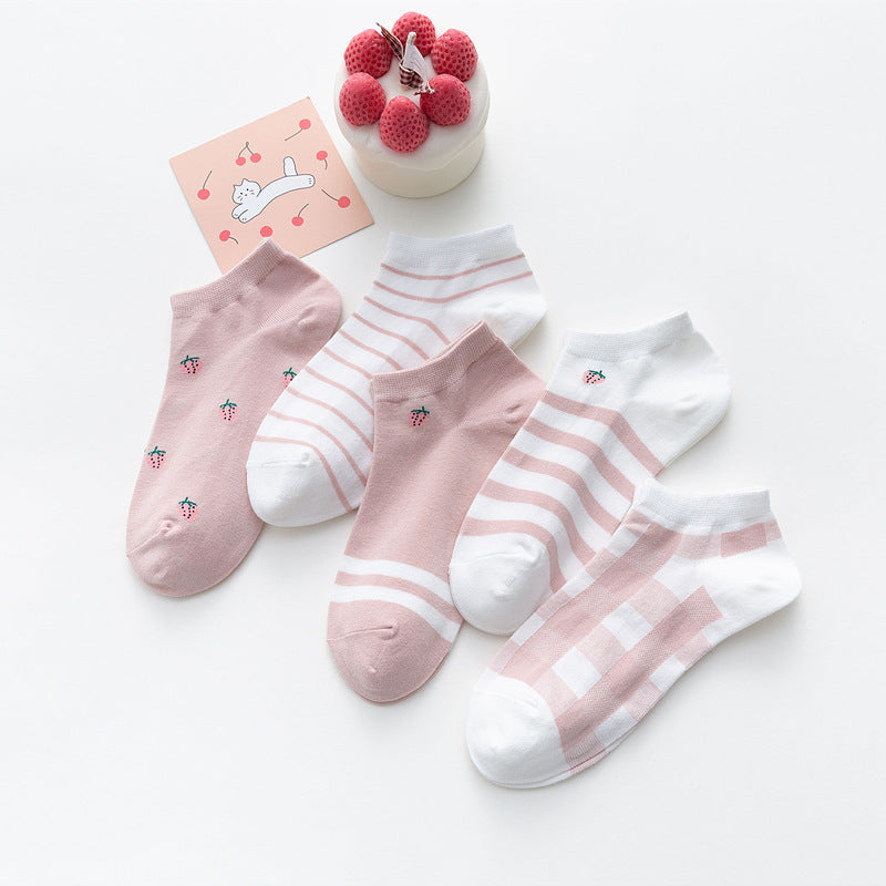 Socks Female Retro Flower Purple Bubble Mouth Palace Style Short