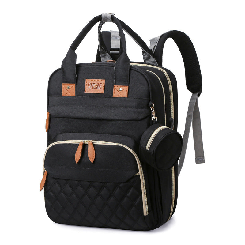 Baby Ble Rygsæk Stor Kapacitet Mumie Blepose Multifunktionel Daypack med Sutteholder Puslehynde Klapvogn S