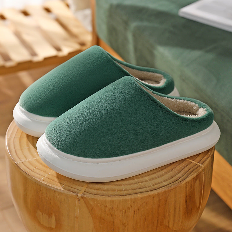 Couples Home Warm Plush Step-on Slippers