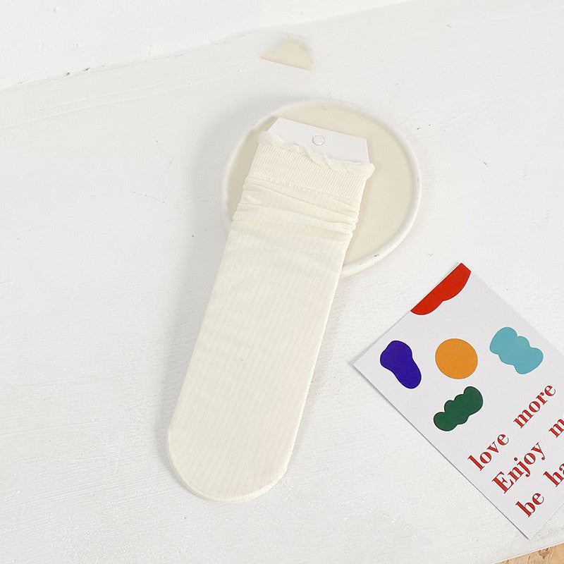 Spring And Autumn Thin Glass Silk Tube Socks Japanese Socks Ins