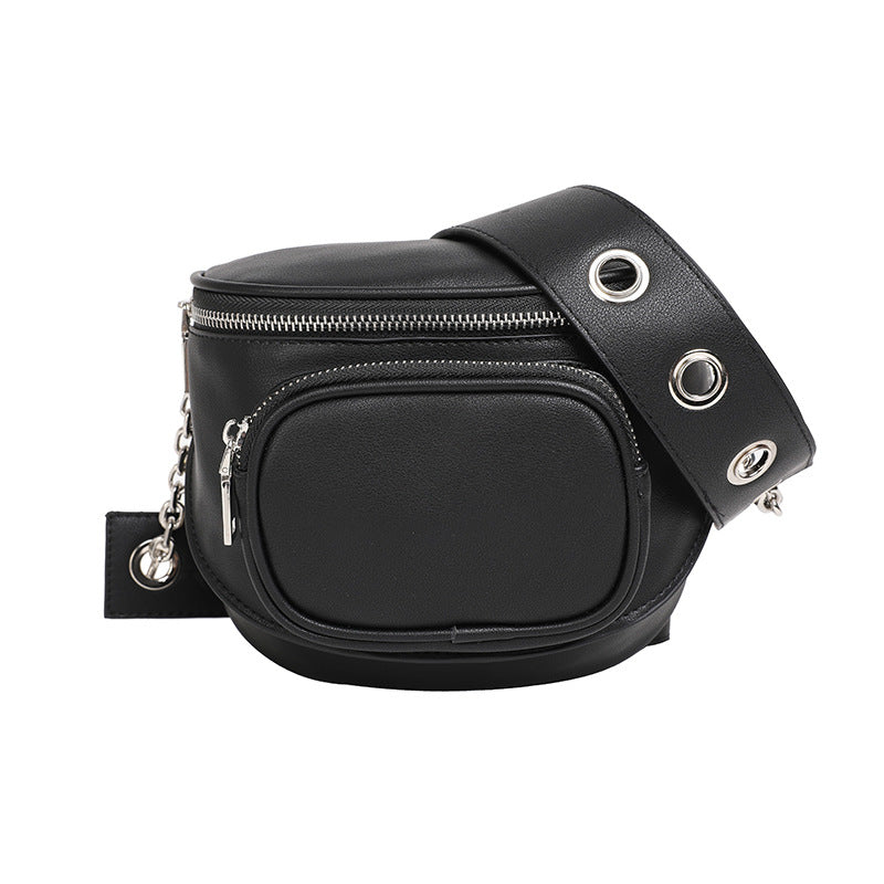 Women's Simple Leather Half Round Saddle Bag