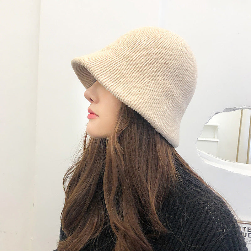 Warm Women's Chenille Fisherman's Hat Versatile Casual Knitting