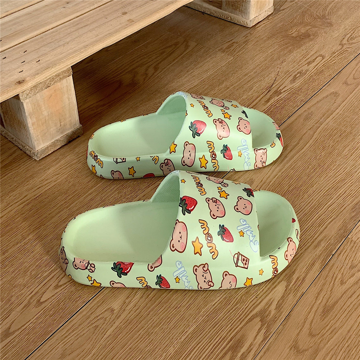 Cute Cartoon Slippers Women With Soft Thick Soles