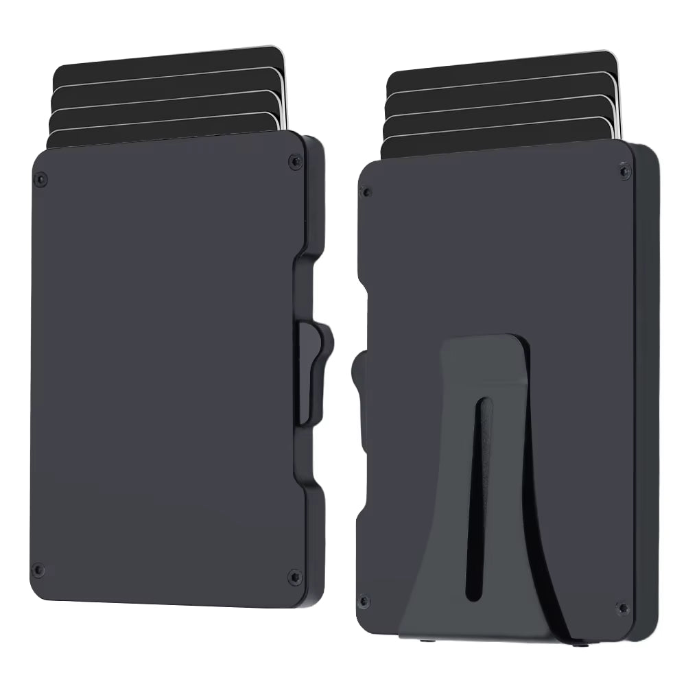 Pop up Credit Card Holder for Men, Slim Metal Wallet with Card Ejector Slide Button, RFID Blocking Minimalist Wallet for Men