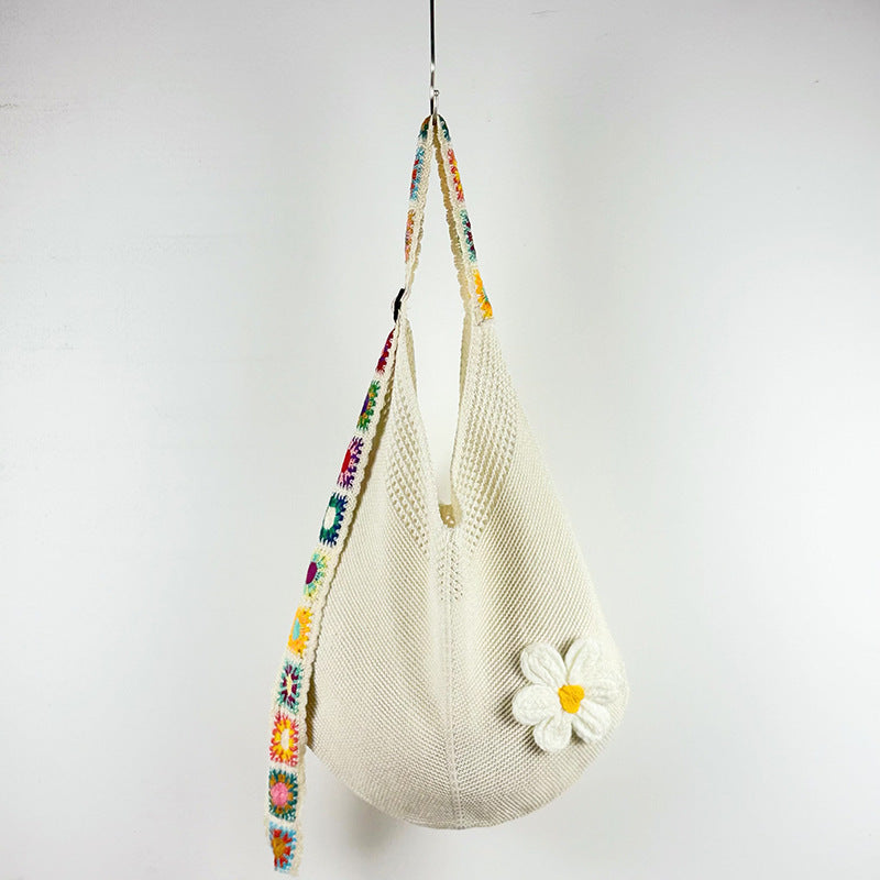 Women's Woven Shoulder Bag Hollow Flower