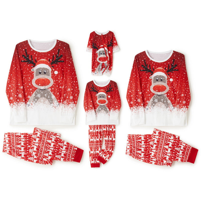 Christmas Print Long Sleeve Casual Parent-child Set