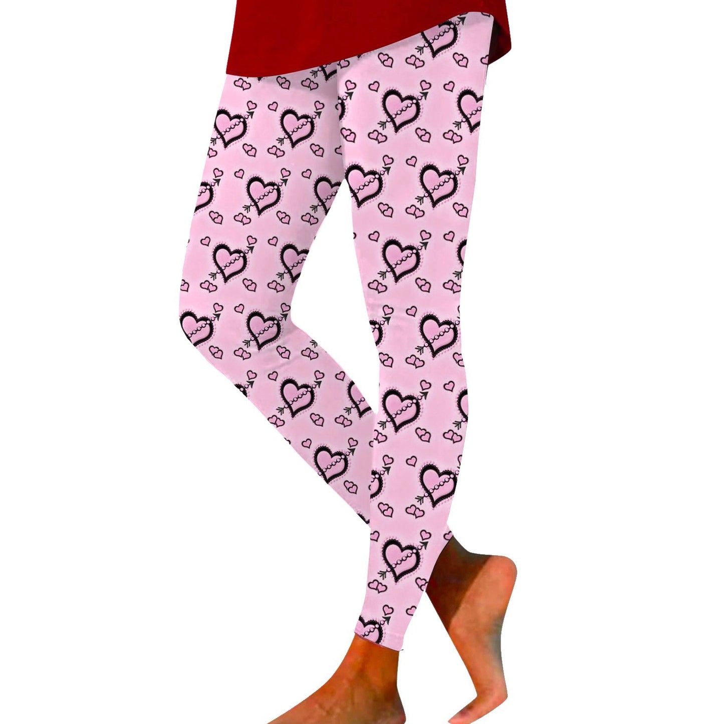 Tynde damebukser med højt taljet print og leggings