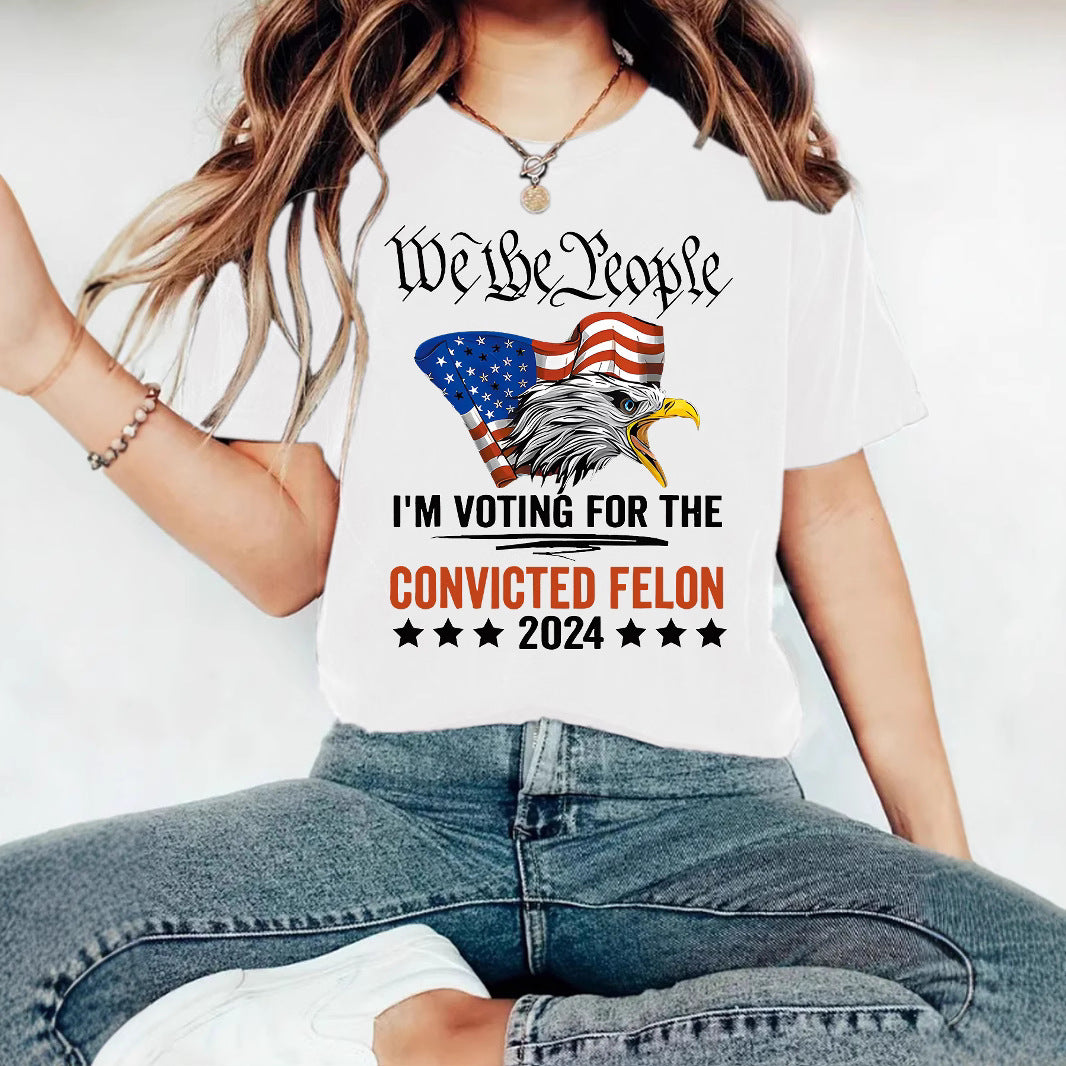 Printed Crew-neck Loose-fit Short-sleeve Plus-size T-shirt