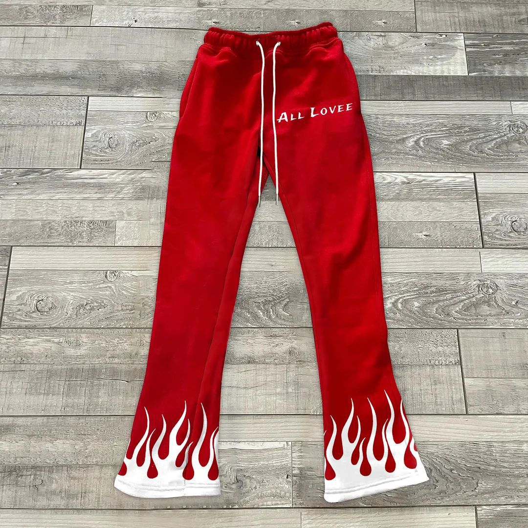 3D Printing Fashion Loose Casual Bell-bottom Pants