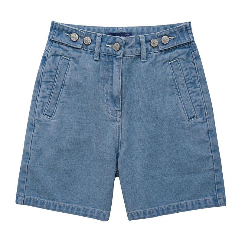 Button Denim Shorts Women Loose Five-point Pants
