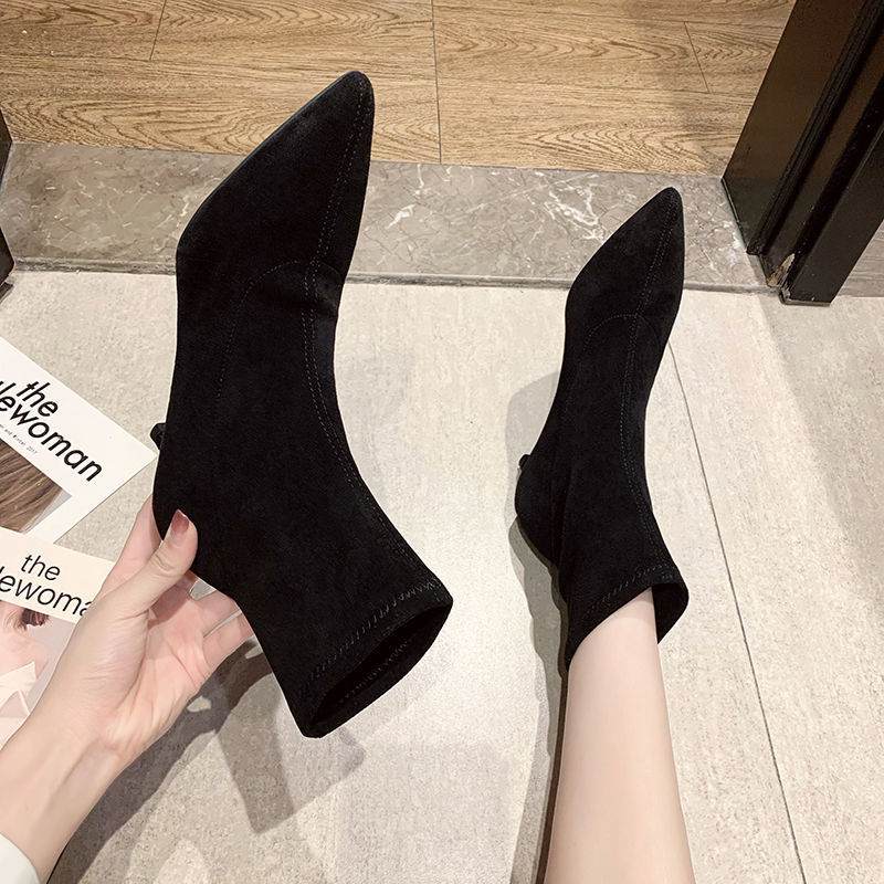 Womens Spring Autumn Stiletto Mid-Calf Boots