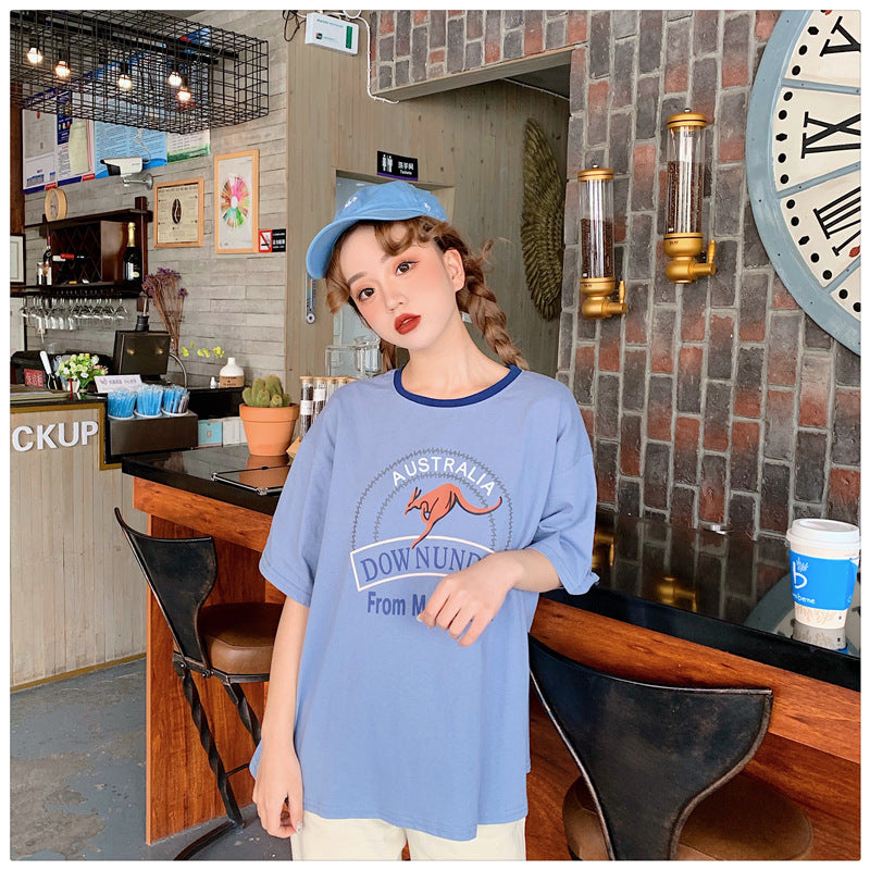 Women's Short Sleeve T-shirt Loose Korean Style Ins Western Style Harajuku
