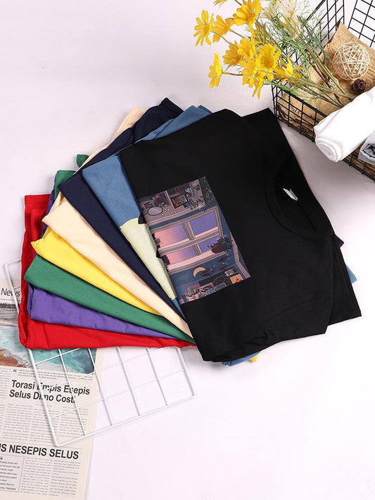 Let's Get Away Vacation Pattern Female T-shirts