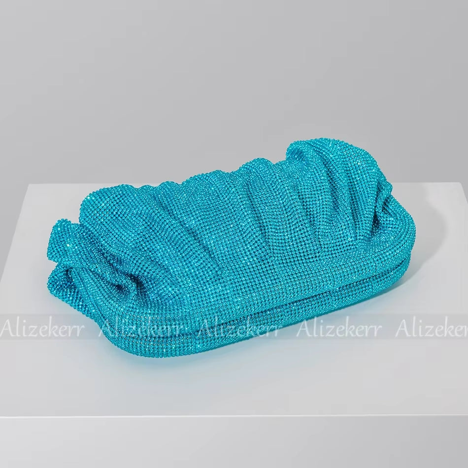 Luxury Rhinestone Evening Clutch Bags for Women - Crystal Folded Purses and Handbags for Weddings and Parties, High Quality Designer Accessories