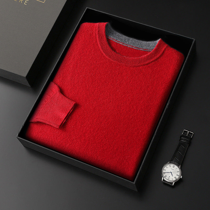 Men's Knitted Thickened Crewneck Versatile Sweater
